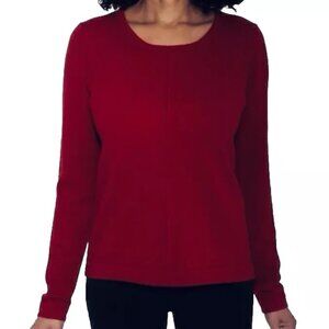 NWT Mario Serrani Women's Crew Neck Cashmere Sweater Red Size XL $100 11HL337